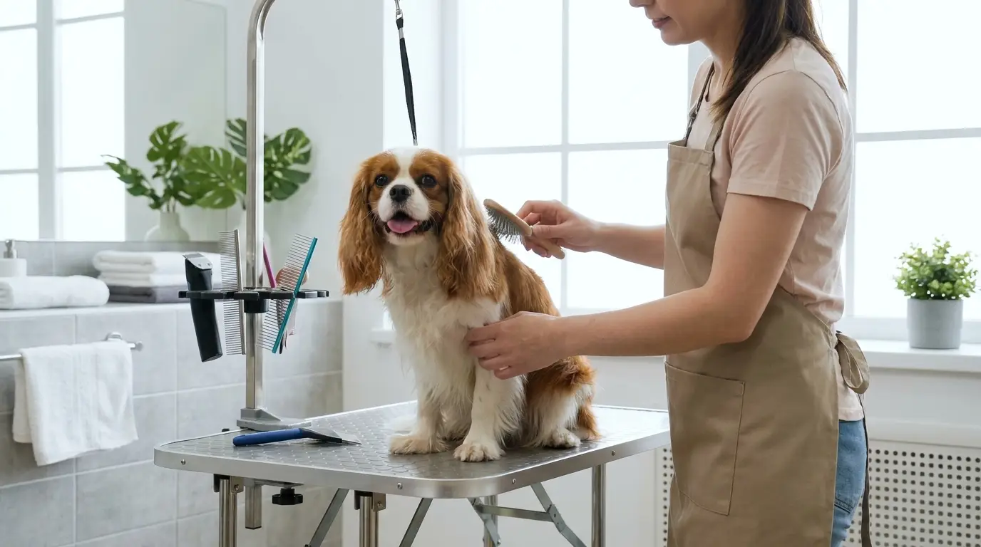 Pet being groomed